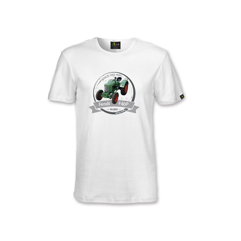T-Shirt de véhicule classique Fendt F40P en blanc